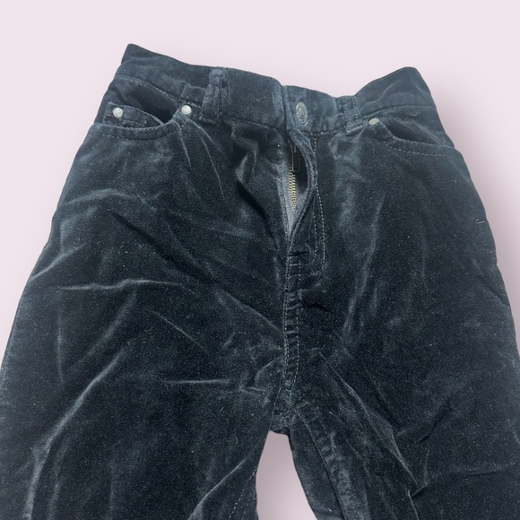 Toddler Girl Polo Jeans Co Ralph Lauren Black Velvet Button Flare Pants Size 4T - Picture 7 of 11